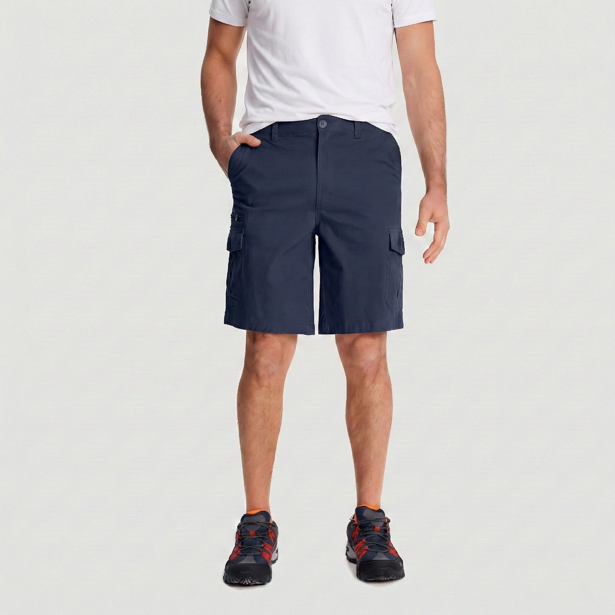 TACVASEN Navy Utility Cargo Shorts Cotton Blend