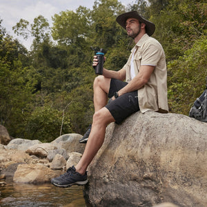 TACVASEN Black Mens Utility Cargo Shorts Outdoor Hiking Shorts