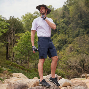 TACVASEN Navy Mens Utility Cargo Shorts Outdoor Hiking Shorts
