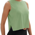 TACVASEN Foggy Green Women's Crop Workout Sleeveless Tank Loose Fit