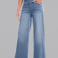 TACVASEN Light Blue Women's High Waisted Slimming High Elasticity Casual Denim Pants
