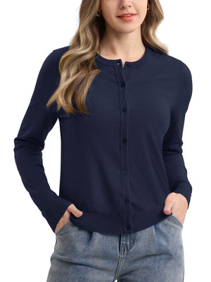 TACVASEN Navy Women's Lightweight Cardigan Sweaters