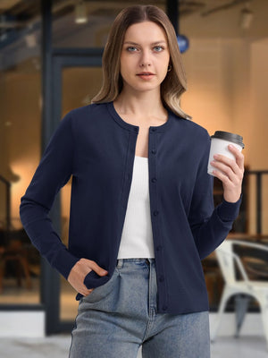 TACVASEN Navy Women's Lightweight Cardigan Sweaters