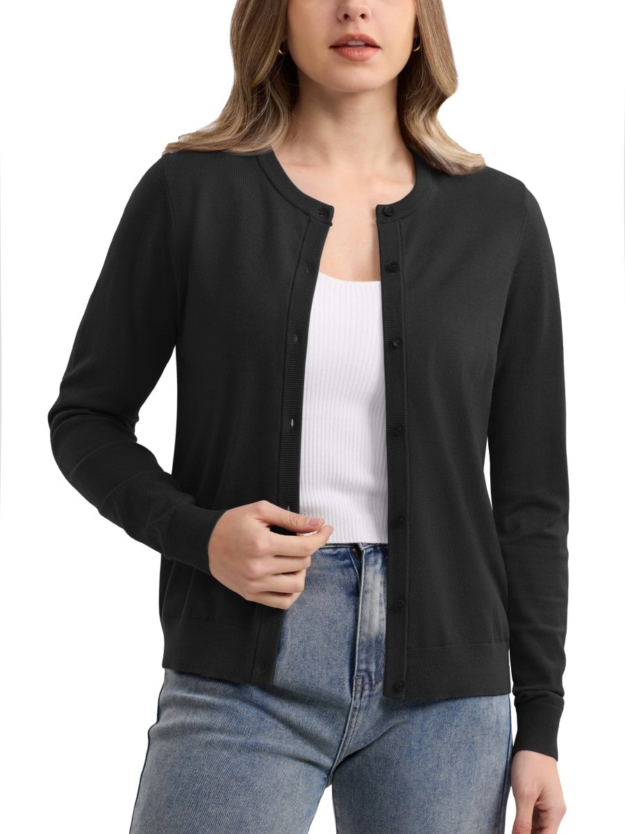 TACVASEN Black Women's Lightweight Cardigan Sweaters