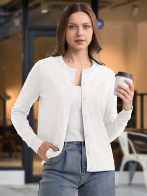 TACVASEN White Women's Lightweight Cardigan Sweaters