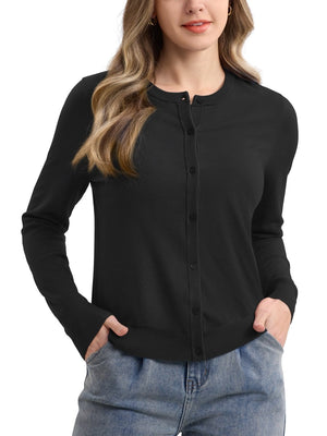 TACVASEN Black Women's Lightweight Cardigan Sweaters