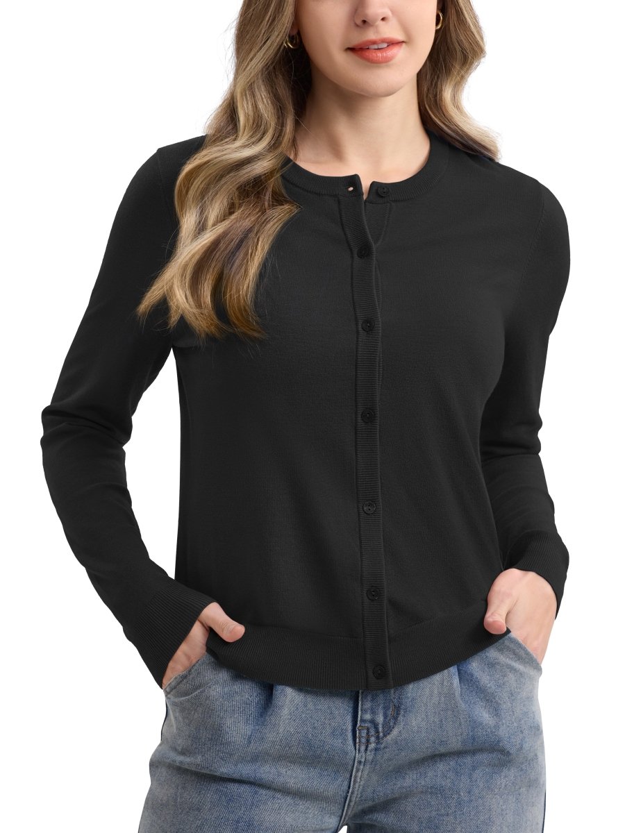 TACVASEN Black Women's Lightweight Cardigan Sweaters