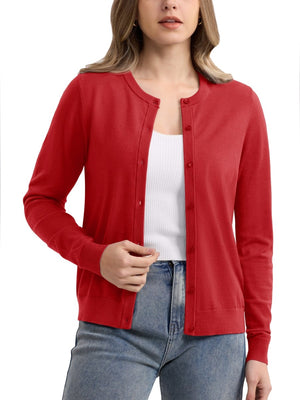 TACVASEN Tomato Women's Lightweight Cardigan Sweaters