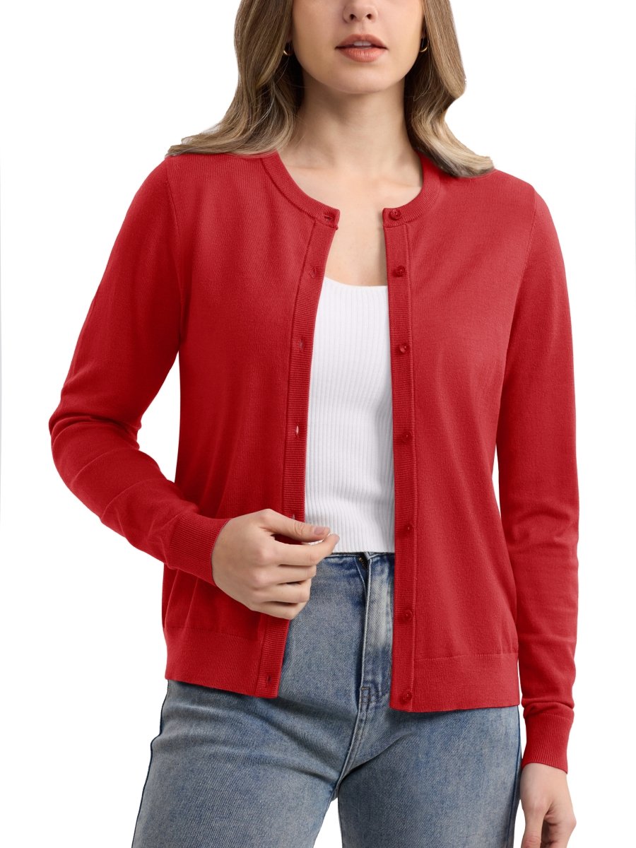 TACVASEN Tomato Women's Lightweight Cardigan Sweaters