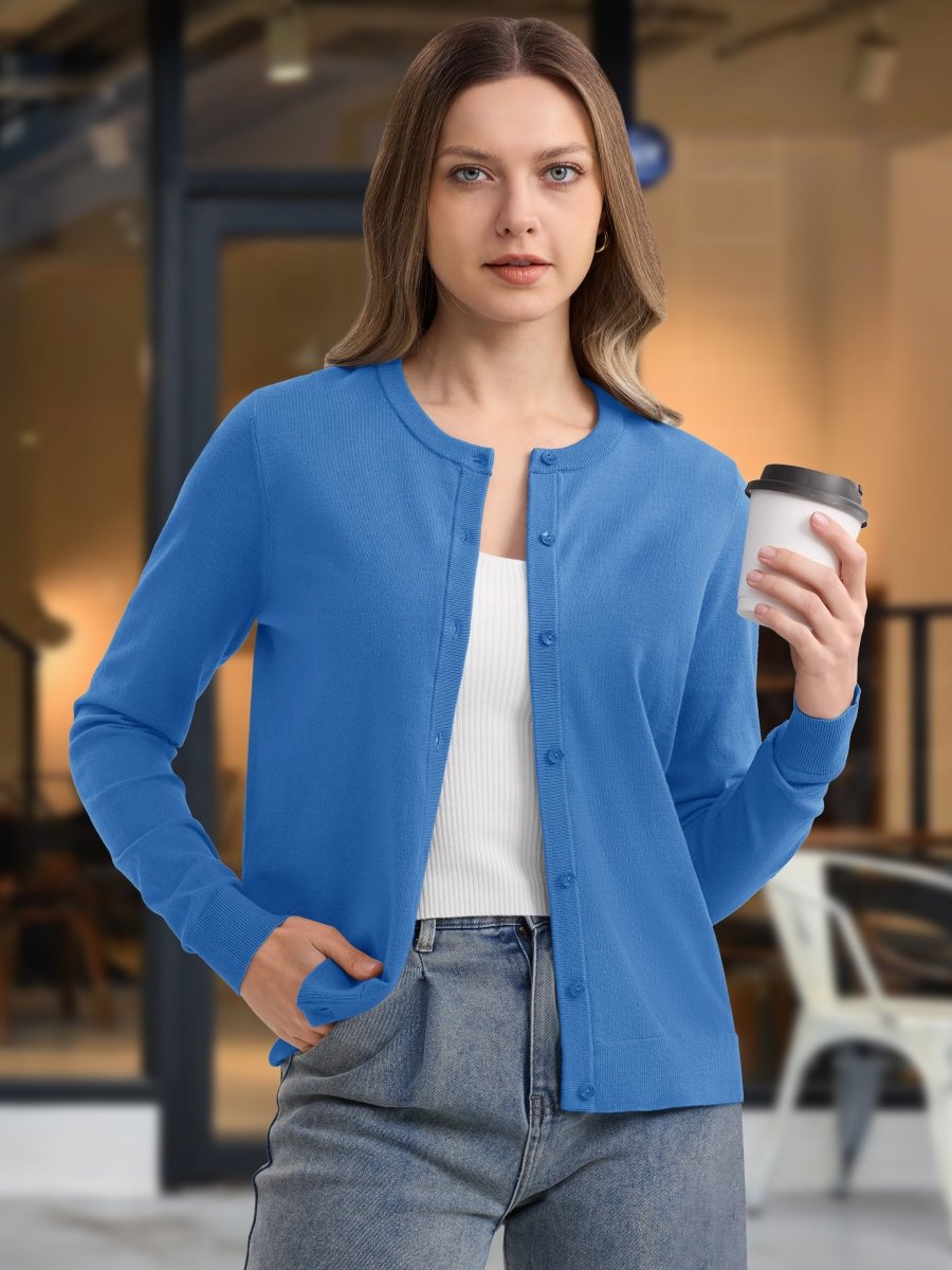 TACVASEN Blue Women's Lightweight Cardigan Sweaters