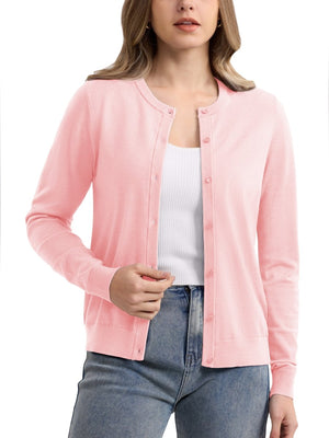 TACVASEN Light Pink Women's Lightweight Cardigan Sweaters