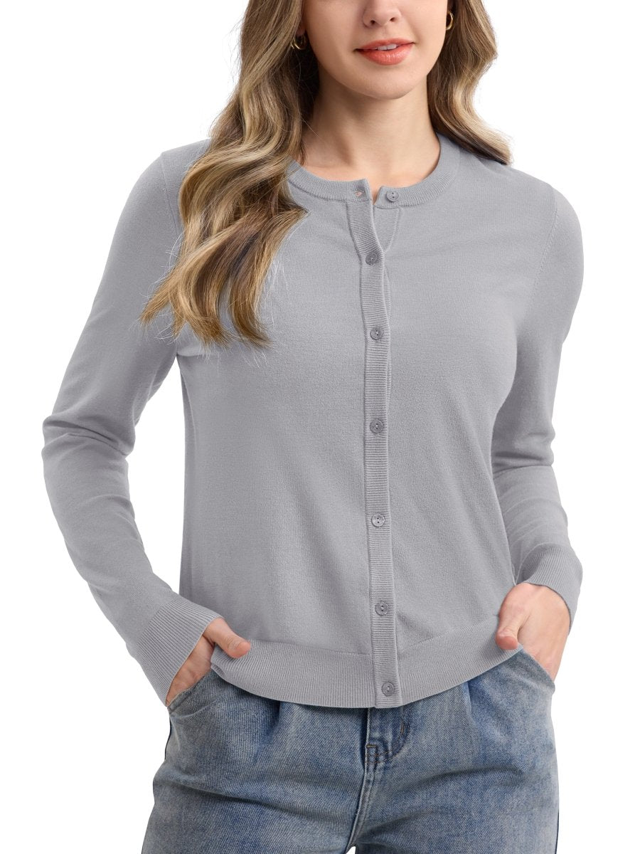TACVASEN Light Grey Women's Lightweight Cardigan Sweaters
