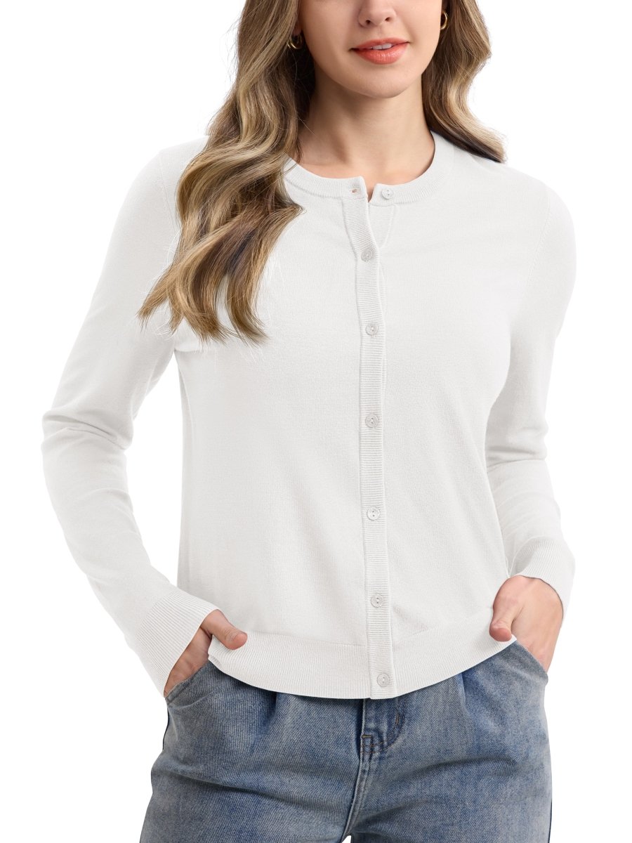 TACVASEN White Women's Lightweight Cardigan Sweaters