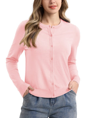 TACVASEN Light Pink Women's Lightweight Cardigan Sweaters
