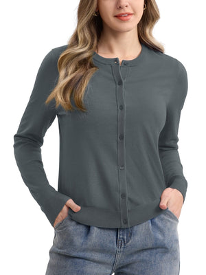 TACVASEN Dark Grey Women's Lightweight Cardigan Sweaters