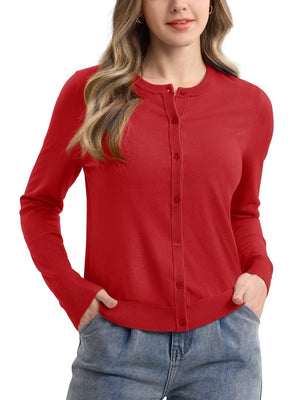 TACVASEN Tomato Women's Lightweight Cardigan Sweaters