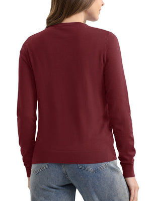 TACVASEN Wine Red Women's Lightweight Cardigan Sweaters