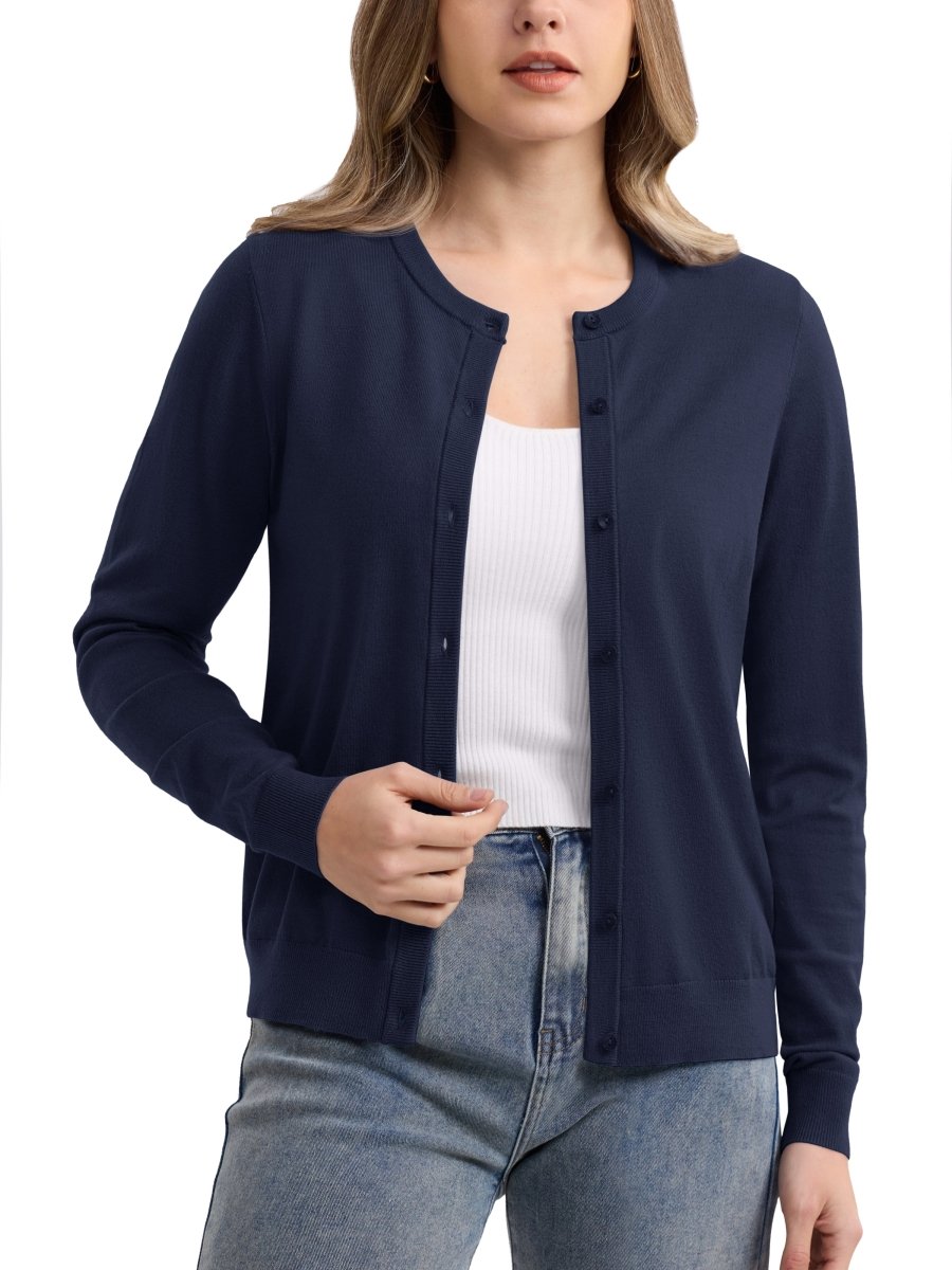 TACVASEN Navy Women's Lightweight Cardigan Sweaters