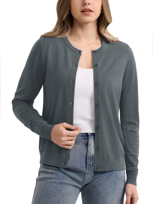 TACVASEN Dark Grey Women's Lightweight Cardigan Sweaters