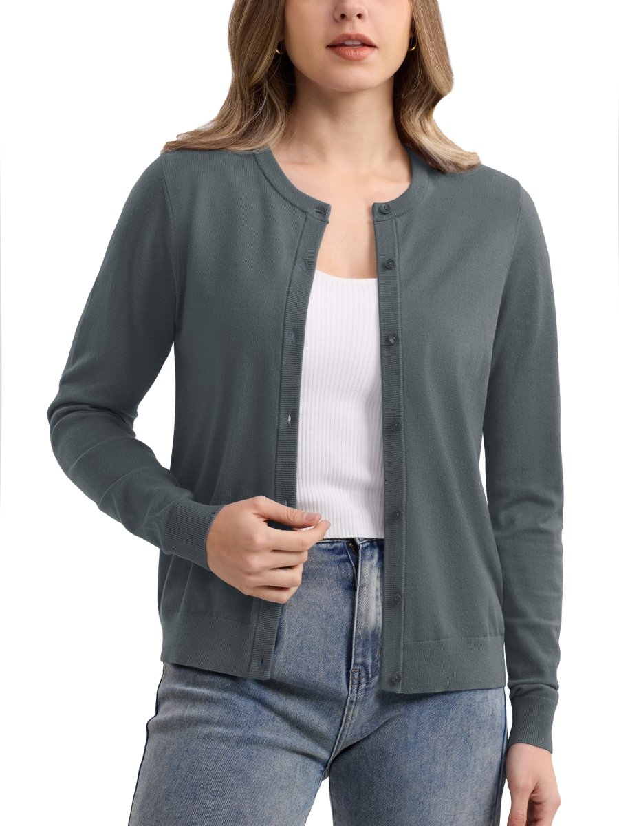 TACVASEN Dark Grey Women's Lightweight Cardigan Sweaters
