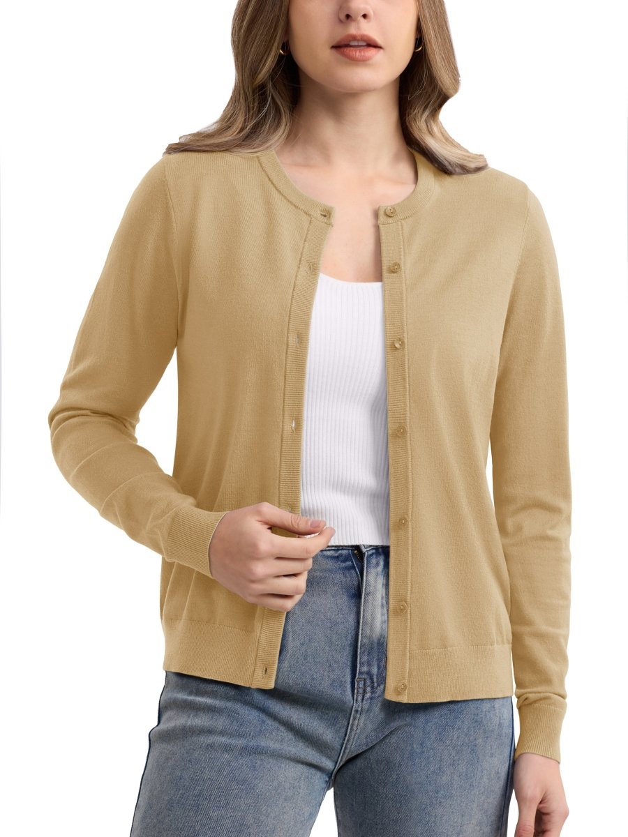 TACVASEN Apricot Yellow Women's Lightweight Cardigan Sweaters