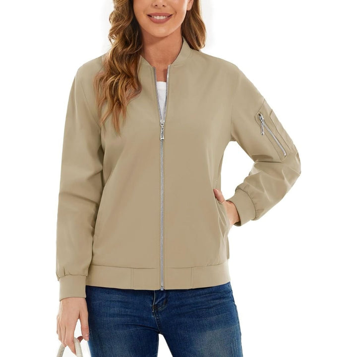 Women's Lightweight Casual Windbreaker Bomber Jackets - Women's Jackets