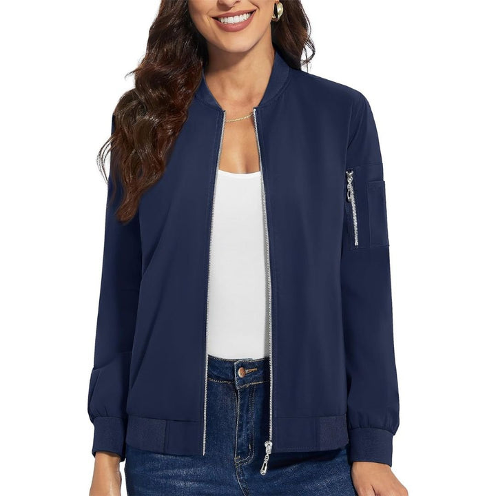 Women's Lightweight Casual Windbreaker Bomber Jackets - Women's Jackets