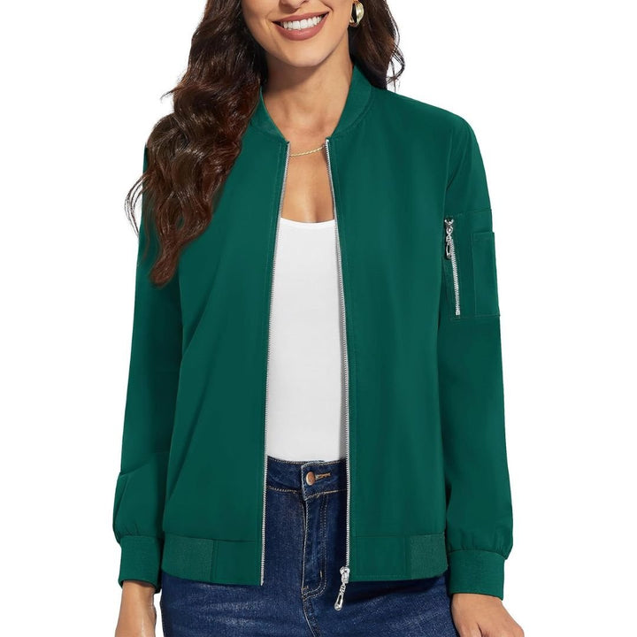 Women's Lightweight Casual Windbreaker Bomber Jackets - Women's Jackets