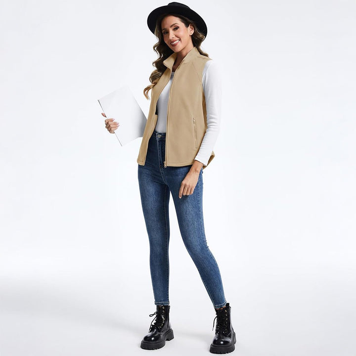 Women's Lightweight Full Zip Outerwear Warm Fleece Vest - AT24W4226