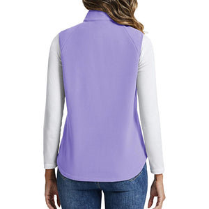 TACVASEN Light Purple Women's Lightweight Full Zip Outerwear Warm Fleece Vest