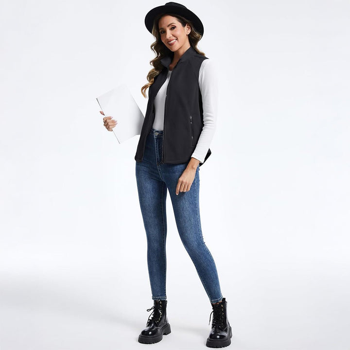 Women's Lightweight Full Zip Outerwear Warm Fleece Vest - AT24W4226
