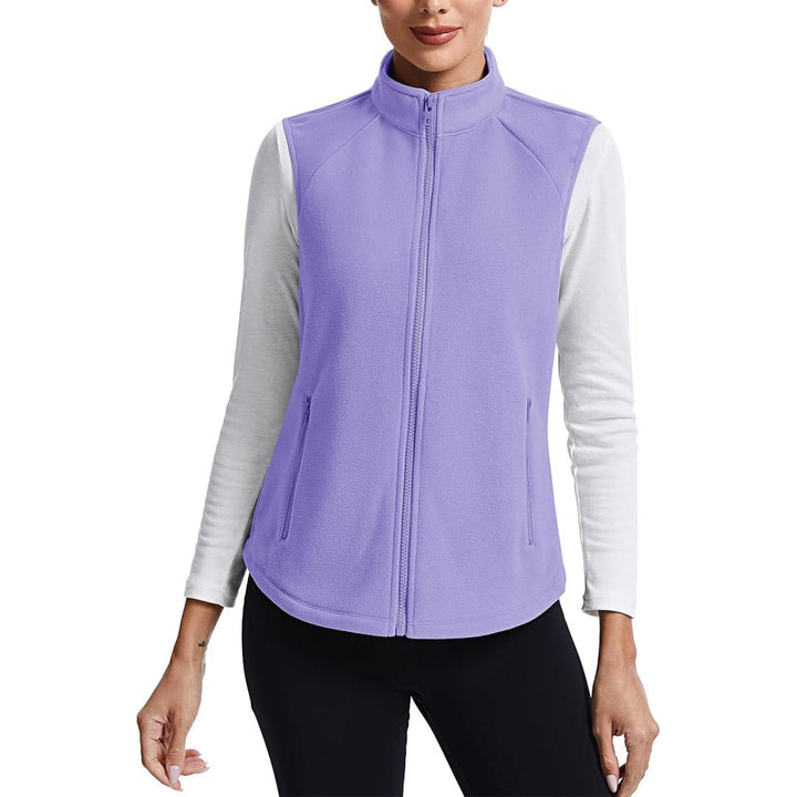 Women's Lightweight Full Zip Outerwear Warm Fleece Vest - AT24W4226