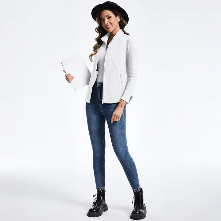 Women's Lightweight Full Zip Outerwear Warm Fleece Vest - AT24W4226