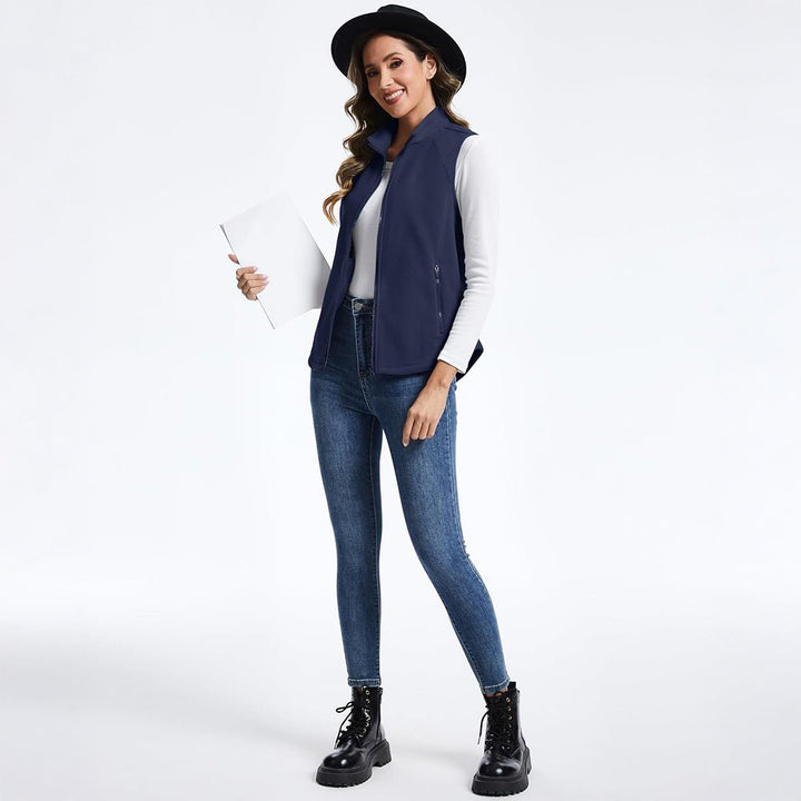 Women's Lightweight Full Zip Outerwear Warm Fleece Vest - AT24W4226