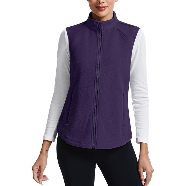 Women's Lightweight Full Zip Outerwear Warm Fleece Vest - AT24W4226