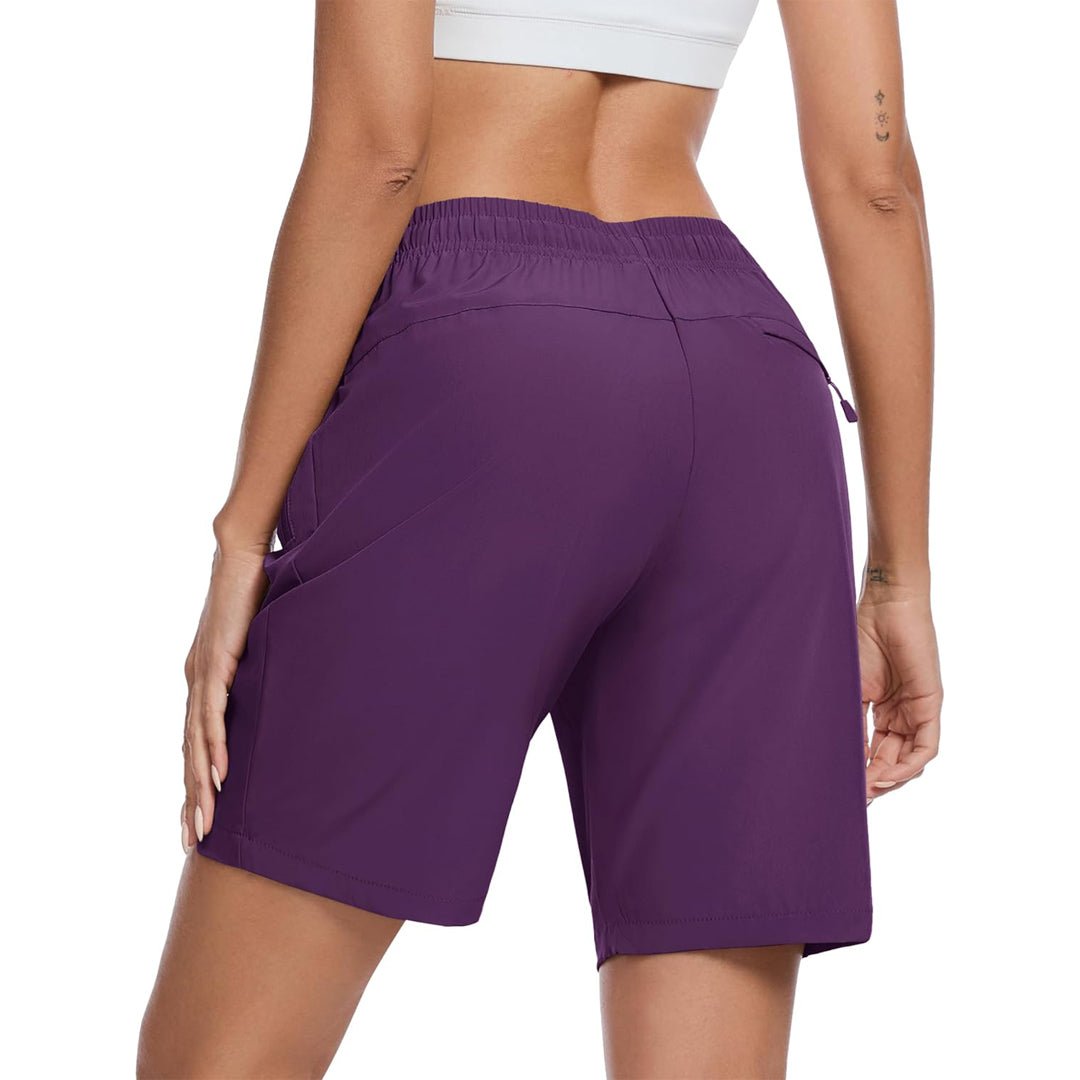 TACVASEN Purple Red Women's Lightweight Hiking Shorts Quick Dry with Pockets