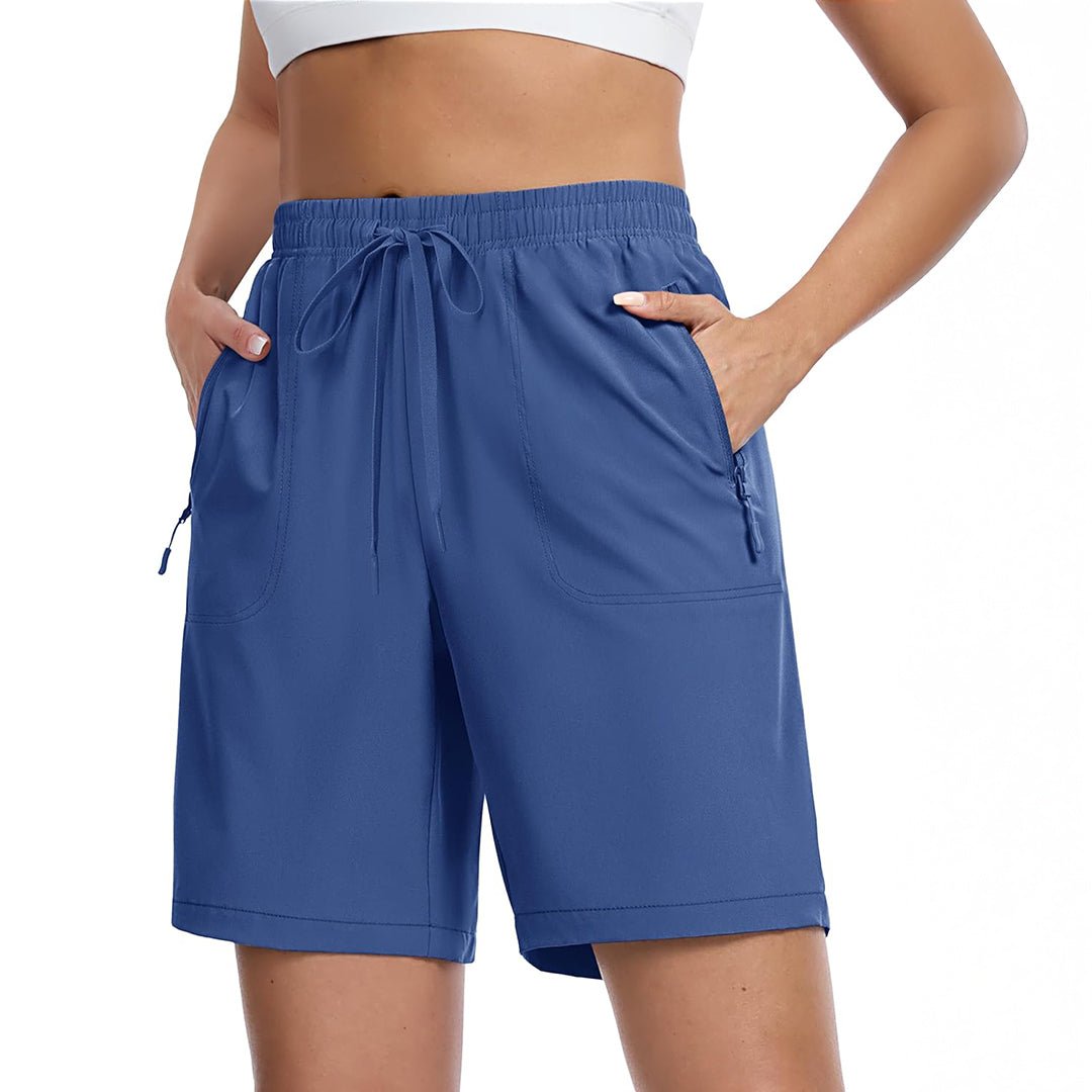 TACVASEN Blue Grey Women's Lightweight Hiking Shorts Quick Dry with Pockets