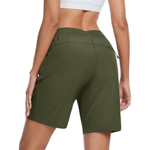 TACVASEN Army Green Women's Lightweight Hiking Shorts Quick Dry with Pockets