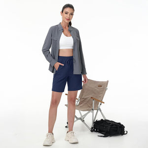 TACVASEN Navy Women's Lightweight Hiking Shorts Quick Dry with Pockets