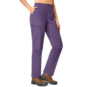 TACVASEN Dark Purple Women's Lightweight Waterproof Hiking Cargo Pants