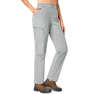 TACVASEN Light Gray Women's Lightweight Waterproof Hiking Cargo Pants