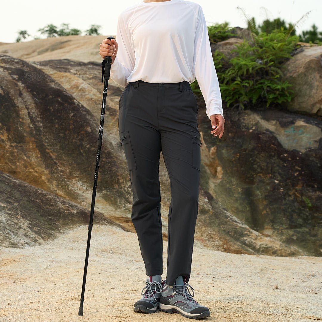 TACVASEN Black Women's Lightweight Waterproof Hiking Cargo Pants