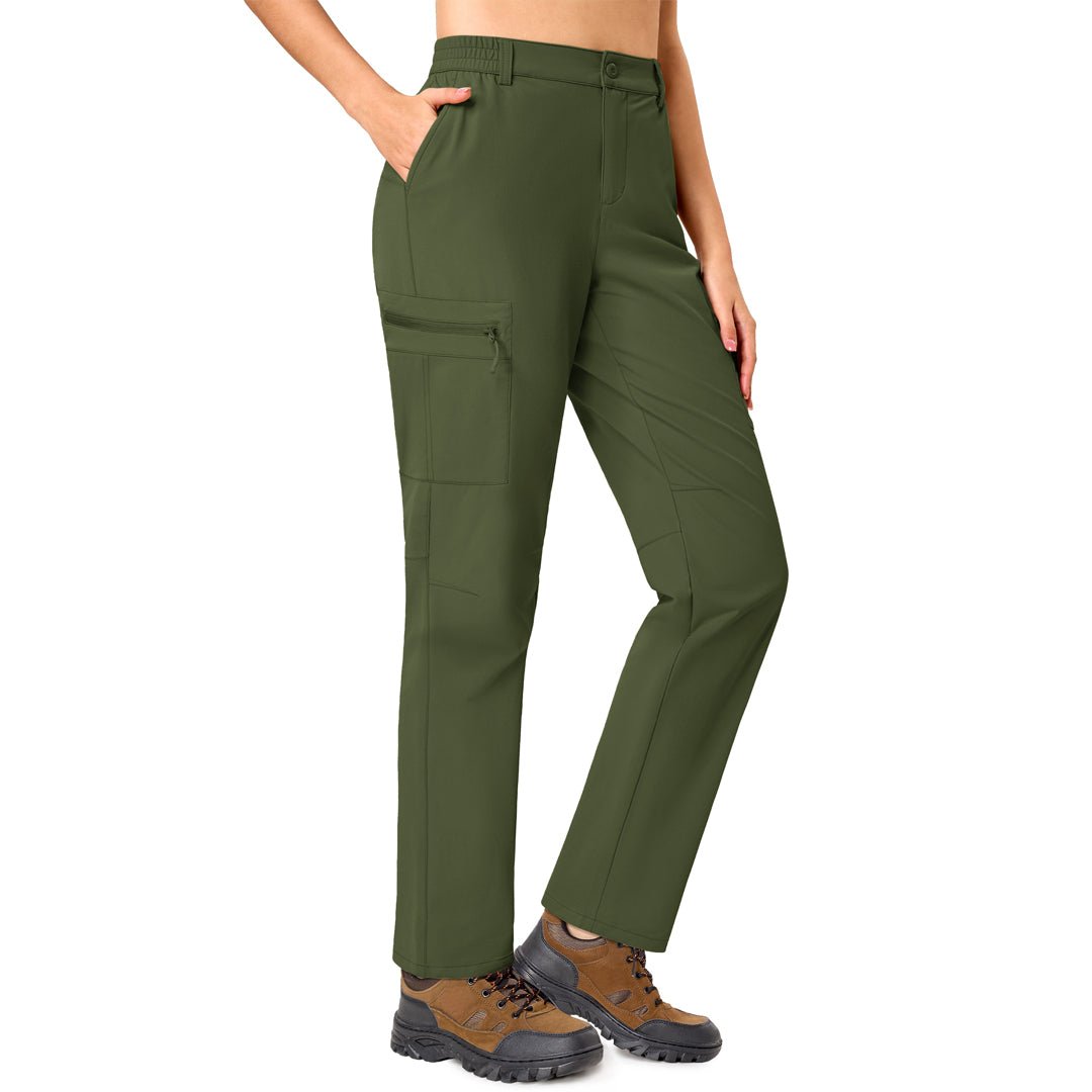TACVASEN Army Green Women's Lightweight Waterproof Hiking Cargo Pants
