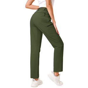 TACVASEN Army Green Women's Lightweight Waterproof Hiking Cargo Pants
