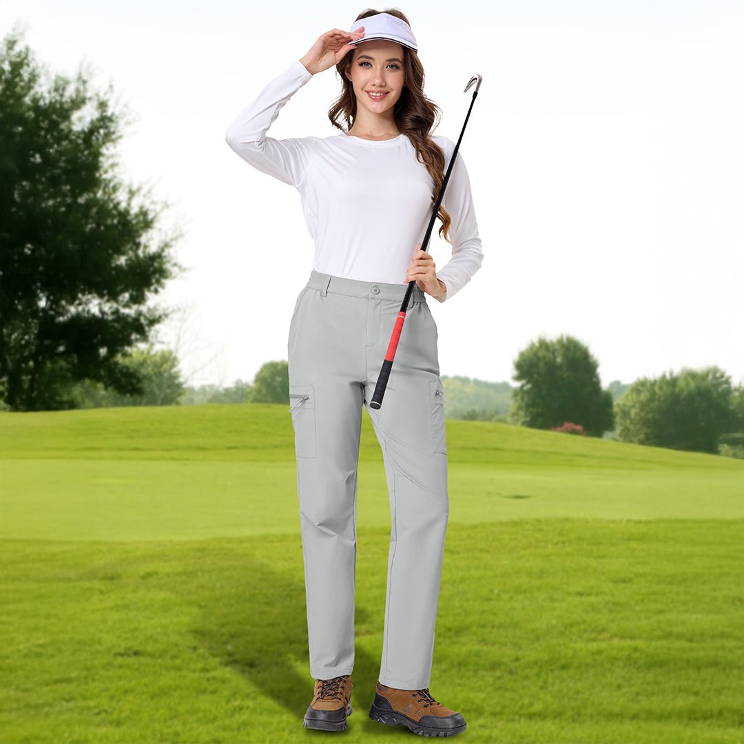 TACVASEN Light Gray Women's Lightweight Waterproof Hiking Cargo Pants