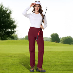 TACVASEN Wine Red Women's Lightweight Waterproof Hiking Cargo Pants