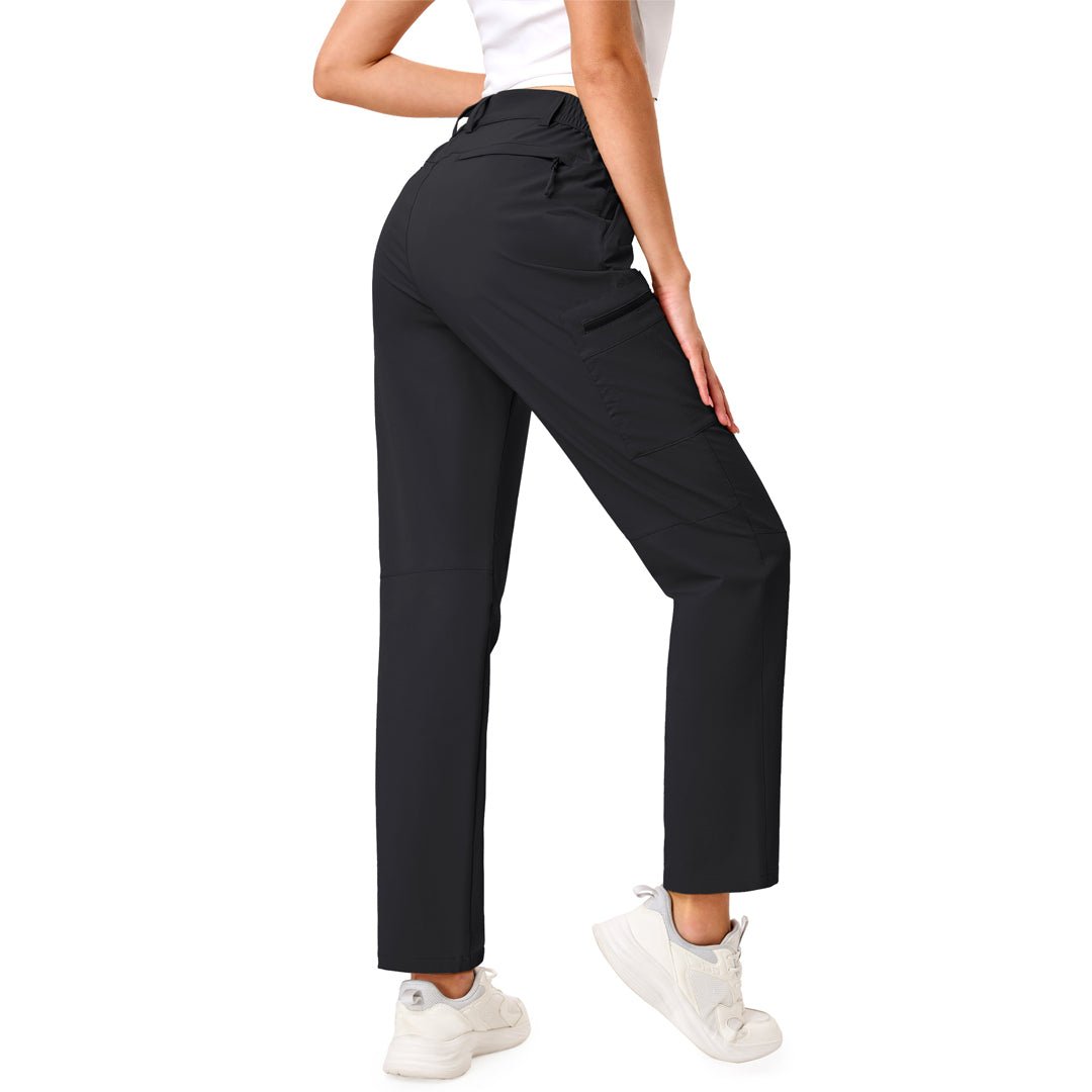 TACVASEN Black Women's Lightweight Waterproof Hiking Cargo Pants