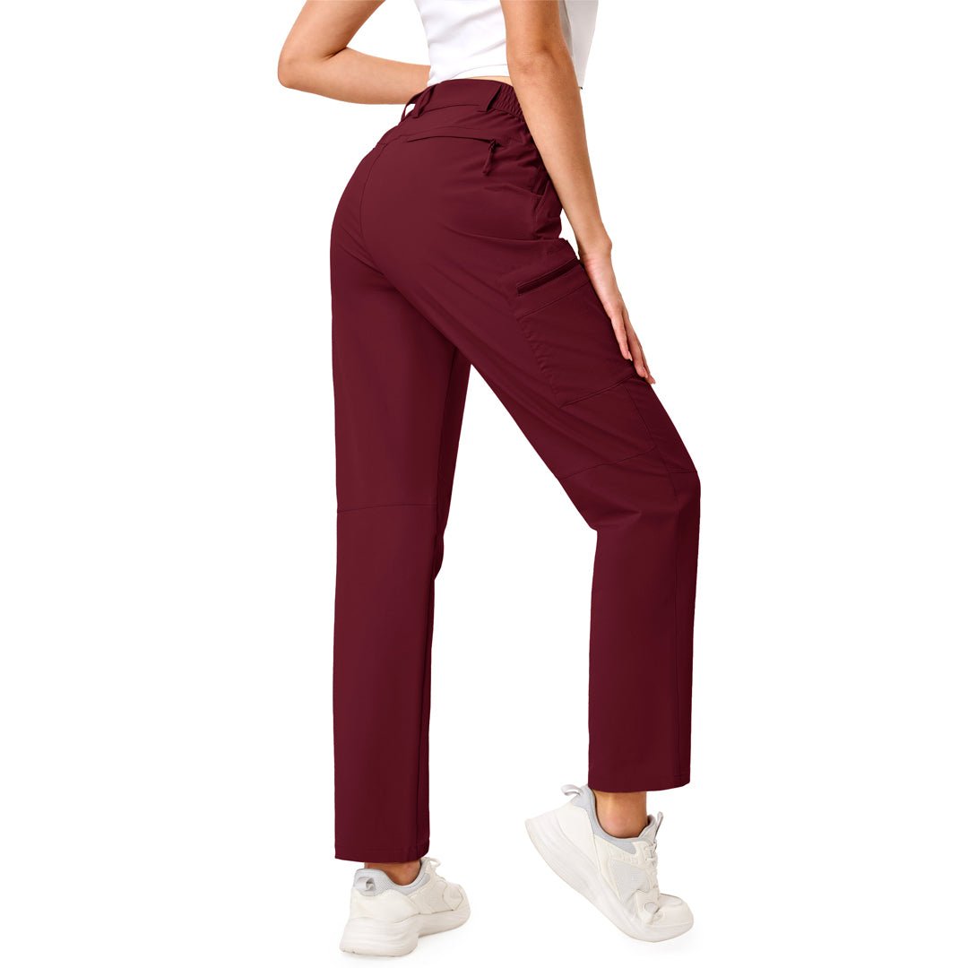 TACVASEN Wine Red Women's Lightweight Waterproof Hiking Cargo Pants