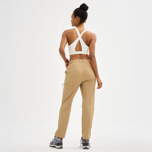 TACVASEN Khaki Women's Lightweight Waterproof Hiking Cargo Pants