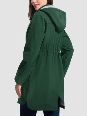 TACVASEN Dark Green Women's Long Fleece Lined Jackets Warm Winter Windbreaker